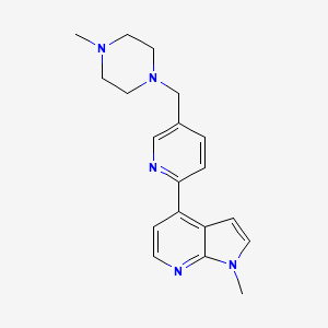 molecular formula C19H23N5 B5293940 1-methyl-4-{5-[(4-methyl-1-piperazinyl)methyl]-2-pyridinyl}-1H-pyrrolo[2,3-b]pyridine 