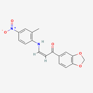 molecular formula C17H14N2O5 B5293942 1-(1,3-benzodioxol-5-yl)-3-[(2-methyl-4-nitrophenyl)amino]-2-propen-1-one 