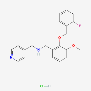 molecular formula C21H22ClFN2O2 B5293963 {2-[(2-fluorobenzyl)oxy]-3-methoxybenzyl}(4-pyridinylmethyl)amine hydrochloride 
