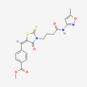 molecular formula C20H19N3O5S2 B5293969 methyl 4-[(3-{4-[(5-methyl-3-isoxazolyl)amino]-4-oxobutyl}-4-oxo-2-thioxo-1,3-thiazolidin-5-ylidene)methyl]benzoate 