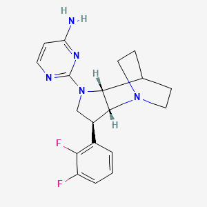 molecular formula C19H21F2N5 B5293989 2-[(2R*,3S*,6R*)-3-(2,3-difluorophenyl)-1,5-diazatricyclo[5.2.2.0~2,6~]undec-5-yl]-4-pyrimidinamine 