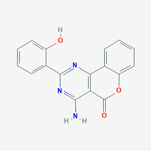 molecular formula C17H11N3O3 B5294003 4-amino-2-(2-hydroxyphenyl)-5H-chromeno[4,3-d]pyrimidin-5-one 