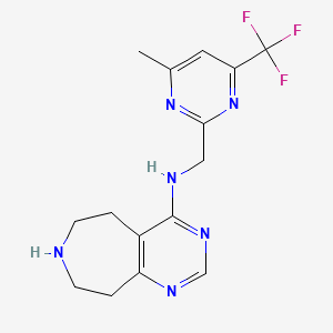 molecular formula C15H17F3N6 B5294027 N-{[4-methyl-6-(trifluoromethyl)-2-pyrimidinyl]methyl}-6,7,8,9-tetrahydro-5H-pyrimido[4,5-d]azepin-4-amine dihydrochloride 