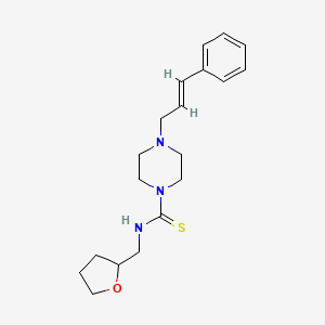 molecular formula C19H27N3OS B5294029 4-(3-phenyl-2-propen-1-yl)-N-(tetrahydro-2-furanylmethyl)-1-piperazinecarbothioamide 