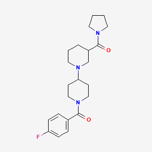 molecular formula C22H30FN3O2 B5294063 1'-(4-fluorobenzoyl)-3-(pyrrolidin-1-ylcarbonyl)-1,4'-bipiperidine 