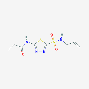 molecular formula C8H12N4O3S2 B5294091 N-{5-[(allylamino)sulfonyl]-1,3,4-thiadiazol-2-yl}propanamide 