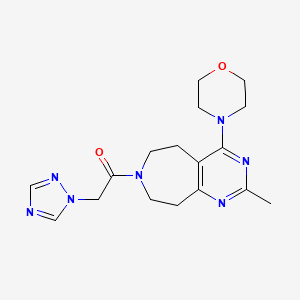 molecular formula C17H23N7O2 B5294109 2-methyl-4-morpholin-4-yl-7-(1H-1,2,4-triazol-1-ylacetyl)-6,7,8,9-tetrahydro-5H-pyrimido[4,5-d]azepine 