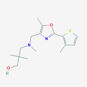 molecular formula C16H24N2O2S B5294118 2,2-dimethyl-3-(methyl{[5-methyl-2-(3-methyl-2-thienyl)-1,3-oxazol-4-yl]methyl}amino)propan-1-ol 
