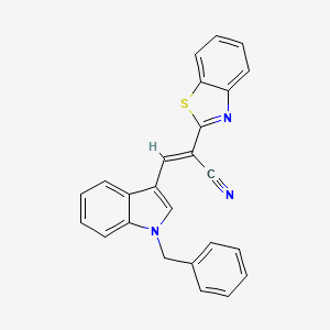 molecular formula C25H17N3S B5294130 2-(1,3-benzothiazol-2-yl)-3-(1-benzyl-1H-indol-3-yl)acrylonitrile 