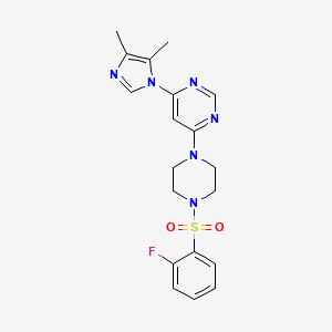 molecular formula C19H21FN6O2S B5294139 4-(4,5-dimethyl-1H-imidazol-1-yl)-6-{4-[(2-fluorophenyl)sulfonyl]-1-piperazinyl}pyrimidine 