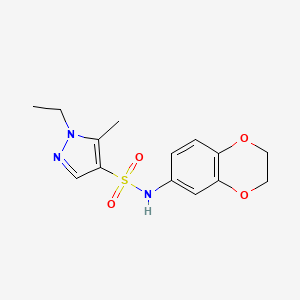 molecular formula C14H17N3O4S B5294150 N-(2,3-dihydro-1,4-benzodioxin-6-yl)-1-ethyl-5-methyl-1H-pyrazole-4-sulfonamide 