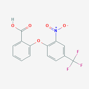 molecular formula C14H8F3NO5 B5294164 2-[2-nitro-4-(trifluoromethyl)phenoxy]benzoic acid 