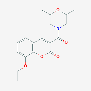 molecular formula C18H21NO5 B5294171 3-[(2,6-dimethyl-4-morpholinyl)carbonyl]-8-ethoxy-2H-chromen-2-one 