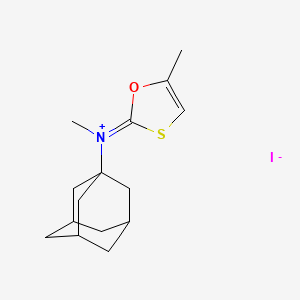N-methyl-N-(5-methyl-1,3-oxathiol-2-ylidene)-1-adamantanaminium iodide