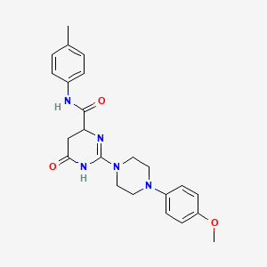 molecular formula C23H27N5O3 B5294202 2-[4-(4-methoxyphenyl)-1-piperazinyl]-N-(4-methylphenyl)-6-oxo-3,4,5,6-tetrahydro-4-pyrimidinecarboxamide 