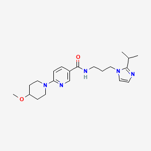 molecular formula C21H31N5O2 B5294221 N-[3-(2-isopropyl-1H-imidazol-1-yl)propyl]-6-(4-methoxypiperidin-1-yl)nicotinamide 