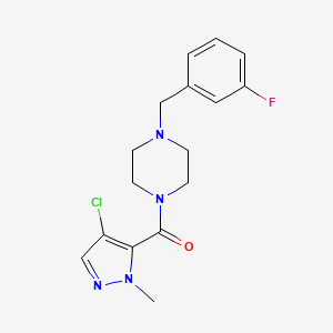 molecular formula C16H18ClFN4O B5294239 1-[(4-chloro-1-methyl-1H-pyrazol-5-yl)carbonyl]-4-(3-fluorobenzyl)piperazine 