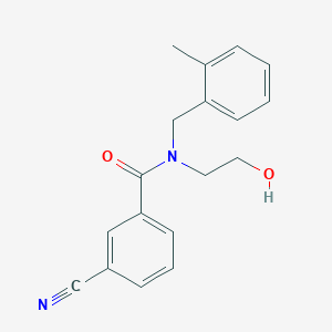 molecular formula C18H18N2O2 B5294240 3-cyano-N-(2-hydroxyethyl)-N-(2-methylbenzyl)benzamide 