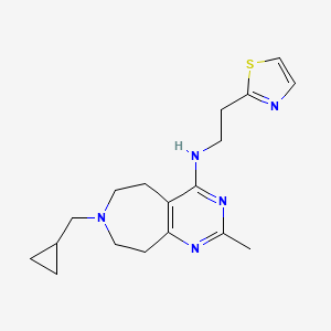 molecular formula C18H25N5S B5294247 7-(cyclopropylmethyl)-2-methyl-N-[2-(1,3-thiazol-2-yl)ethyl]-6,7,8,9-tetrahydro-5H-pyrimido[4,5-d]azepin-4-amine 