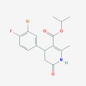 molecular formula C16H17BrFNO3 B5294252 isopropyl 4-(3-bromo-4-fluorophenyl)-2-methyl-6-oxo-1,4,5,6-tetrahydro-3-pyridinecarboxylate 