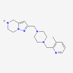 molecular formula C18H26N6 B5294270 2-({4-[(3-methyl-2-pyridinyl)methyl]-1-piperazinyl}methyl)-4,5,6,7-tetrahydropyrazolo[1,5-a]pyrazine dihydrochloride 