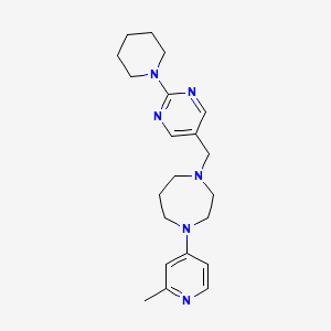 molecular formula C21H30N6 B5294300 1-(2-methyl-4-pyridinyl)-4-{[2-(1-piperidinyl)-5-pyrimidinyl]methyl}-1,4-diazepane 