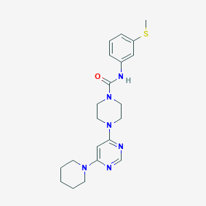molecular formula C21H28N6OS B5294311 N-[3-(methylthio)phenyl]-4-[6-(1-piperidinyl)-4-pyrimidinyl]-1-piperazinecarboxamide 