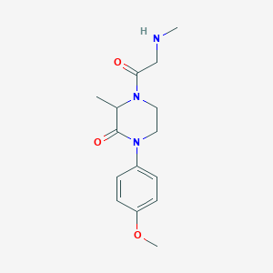 molecular formula C15H21N3O3 B5294322 1-(4-methoxyphenyl)-3-methyl-4-(N-methylglycyl)piperazin-2-one 