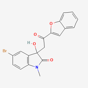 molecular formula C19H14BrNO4 B5294360 3-[2-(1-benzofuran-2-yl)-2-oxoethyl]-5-bromo-3-hydroxy-1-methyl-1,3-dihydro-2H-indol-2-one 