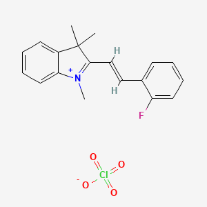 molecular formula C19H19ClFNO4 B5294370 2-[2-(2-fluorophenyl)vinyl]-1,3,3-trimethyl-3H-indolium perchlorate 