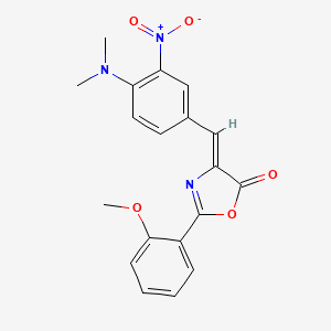 molecular formula C19H17N3O5 B5294394 4-[4-(dimethylamino)-3-nitrobenzylidene]-2-(2-methoxyphenyl)-1,3-oxazol-5(4H)-one 