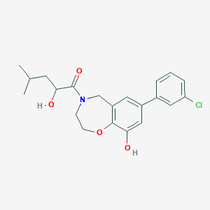 7-(3-chlorophenyl)-4-(2-hydroxy-4-methylpentanoyl)-2,3,4,5-tetrahydro-1,4-benzoxazepin-9-ol