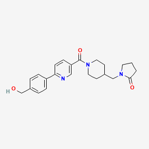 molecular formula C23H27N3O3 B5294398 1-{[1-({6-[4-(hydroxymethyl)phenyl]pyridin-3-yl}carbonyl)piperidin-4-yl]methyl}pyrrolidin-2-one 