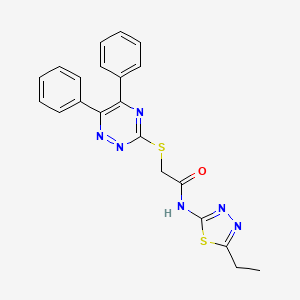 molecular formula C21H18N6OS2 B5294414 2-[(5,6-diphenyl-1,2,4-triazin-3-yl)thio]-N-(5-ethyl-1,3,4-thiadiazol-2-yl)acetamide CAS No. 95663-79-9