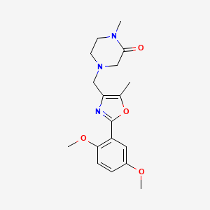 molecular formula C18H23N3O4 B5294419 4-{[2-(2,5-dimethoxyphenyl)-5-methyl-1,3-oxazol-4-yl]methyl}-1-methylpiperazin-2-one 