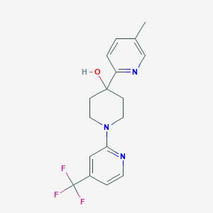 molecular formula C17H18F3N3O B5294425 4-(5-methylpyridin-2-yl)-1-[4-(trifluoromethyl)pyridin-2-yl]piperidin-4-ol 