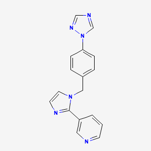 molecular formula C17H14N6 B5294429 3-{1-[4-(1H-1,2,4-triazol-1-yl)benzyl]-1H-imidazol-2-yl}pyridine 