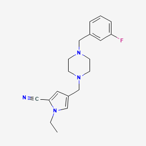 molecular formula C19H23FN4 B5294447 1-ethyl-4-{[4-(3-fluorobenzyl)-1-piperazinyl]methyl}-1H-pyrrole-2-carbonitrile 