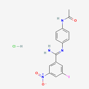 N-(4-{[imino(3-iodo-5-nitrophenyl)methyl]amino}phenyl)acetamide hydrochloride