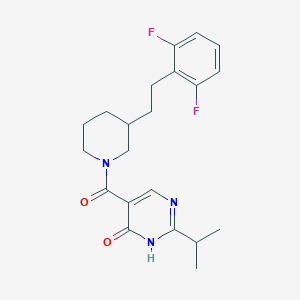 molecular formula C21H25F2N3O2 B5294476 5-({3-[2-(2,6-difluorophenyl)ethyl]-1-piperidinyl}carbonyl)-2-isopropyl-4(3H)-pyrimidinone 
