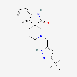 molecular formula C20H26N4O B5294482 1'-[(5-tert-butyl-1H-pyrazol-3-yl)methyl]spiro[indole-3,3'-piperidin]-2(1H)-one 
