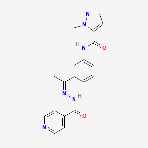 molecular formula C19H18N6O2 B5294489 N-[3-(N-isonicotinoylethanehydrazonoyl)phenyl]-1-methyl-1H-pyrazole-5-carboxamide 