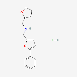 molecular formula C16H20ClNO2 B5294495 [(5-phenyl-2-furyl)methyl](tetrahydro-2-furanylmethyl)amine hydrochloride 