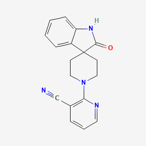 molecular formula C18H16N4O B5294496 2-(2-oxo-1,2-dihydro-1'H-spiro[indole-3,4'-piperidin]-1'-yl)nicotinonitrile 