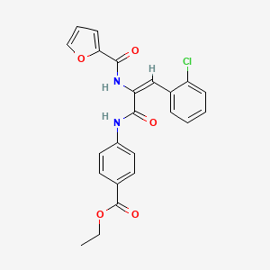 molecular formula C23H19ClN2O5 B5294505 ethyl 4-{[3-(2-chlorophenyl)-2-(2-furoylamino)acryloyl]amino}benzoate 