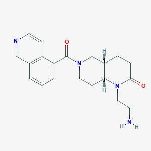 molecular formula C20H24N4O2 B5294513 rel-(4aS,8aR)-1-(2-aminoethyl)-6-(5-isoquinolinylcarbonyl)octahydro-1,6-naphthyridin-2(1H)-one dihydrochloride 