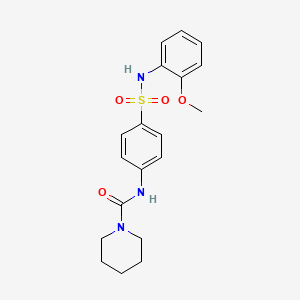 molecular formula C19H23N3O4S B5294516 N-(4-{[(2-methoxyphenyl)amino]sulfonyl}phenyl)-1-piperidinecarboxamide 