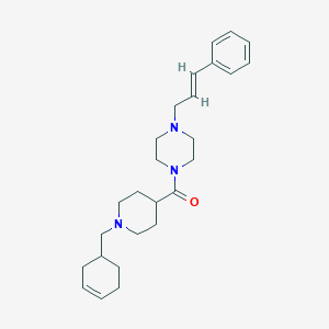 molecular formula C26H37N3O B5294521 1-{[1-(3-cyclohexen-1-ylmethyl)-4-piperidinyl]carbonyl}-4-(3-phenyl-2-propen-1-yl)piperazine 