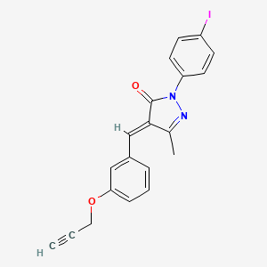 molecular formula C20H15IN2O2 B5294543 2-(4-iodophenyl)-5-methyl-4-[3-(2-propyn-1-yloxy)benzylidene]-2,4-dihydro-3H-pyrazol-3-one 