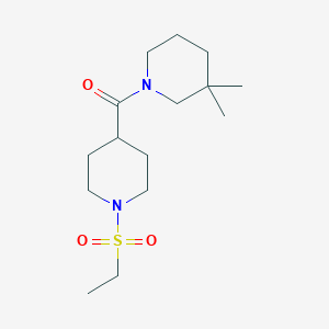 molecular formula C15H28N2O3S B5294553 1-{[1-(ethylsulfonyl)-4-piperidinyl]carbonyl}-3,3-dimethylpiperidine 